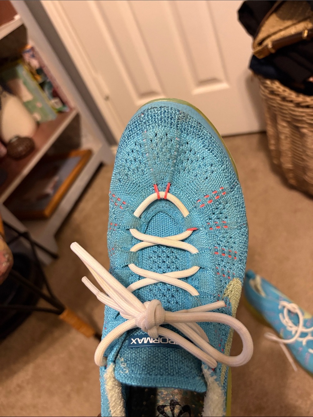 Nike Air VaporMax Fly knit teal and lime size 8